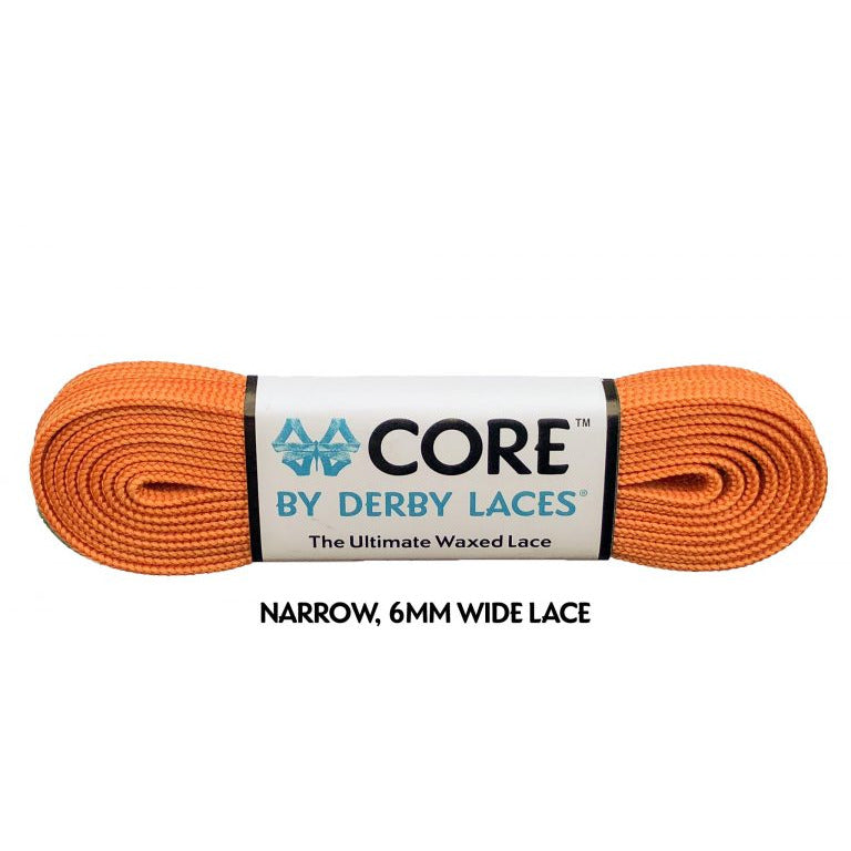Derby Laces - CORE Carrot Orange Shoelaces (NARROW 6MM WIDE LACE)