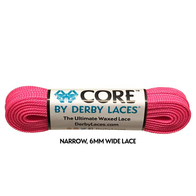 Derby Laces - CORE Hot Pink Shoelaces (NARROW 6MM WIDE LACE)