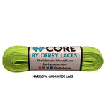 Derby Laces - CORE Lime Green Shoelaces (NARROW 6MM WIDE LACE)