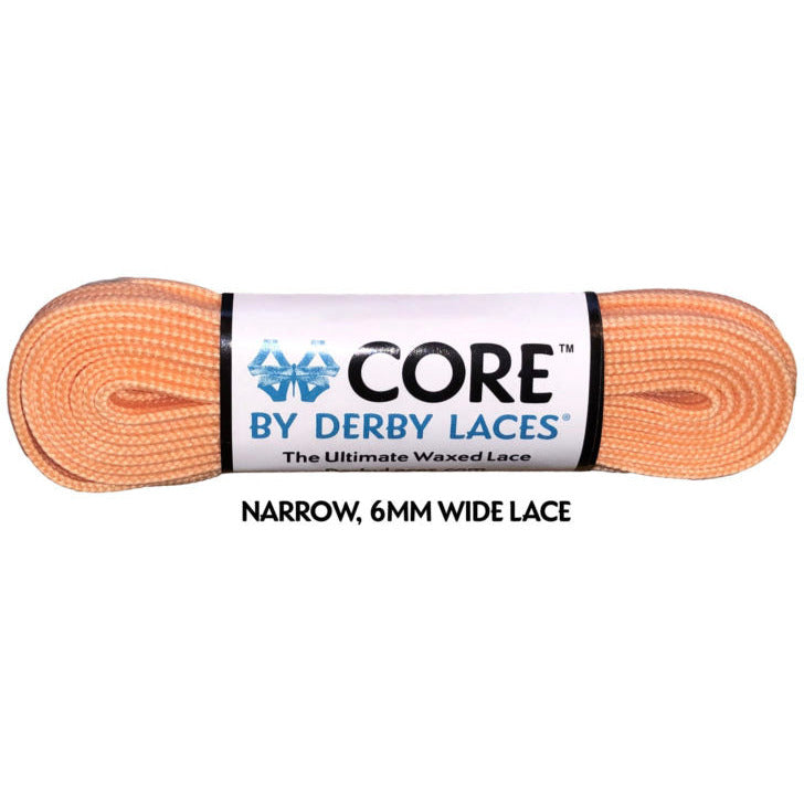 Derby Laces - CORE Peach Shoelaces (NARROW 6MM WIDE LACE)