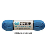 Derby Laces - CORE Pool Blue Shoelaces (NARROW 6MM WIDE LACE)