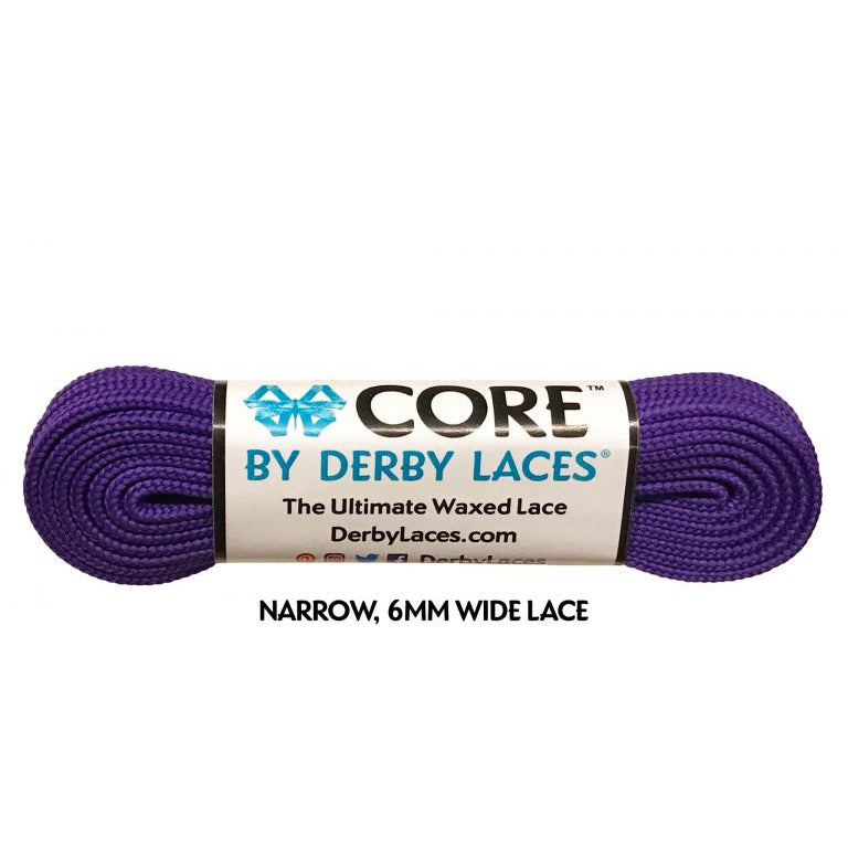 Derby Laces - CORE Purple Shoelaces (NARROW 6MM WIDE LACE)