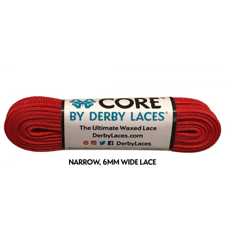 Derby Laces CORE Red Shoelaces (NARROW 6MM WIDE LACE) Sneaker Science