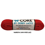 Derby Laces - CORE Red Shoelaces (NARROW 6MM WIDE LACE)