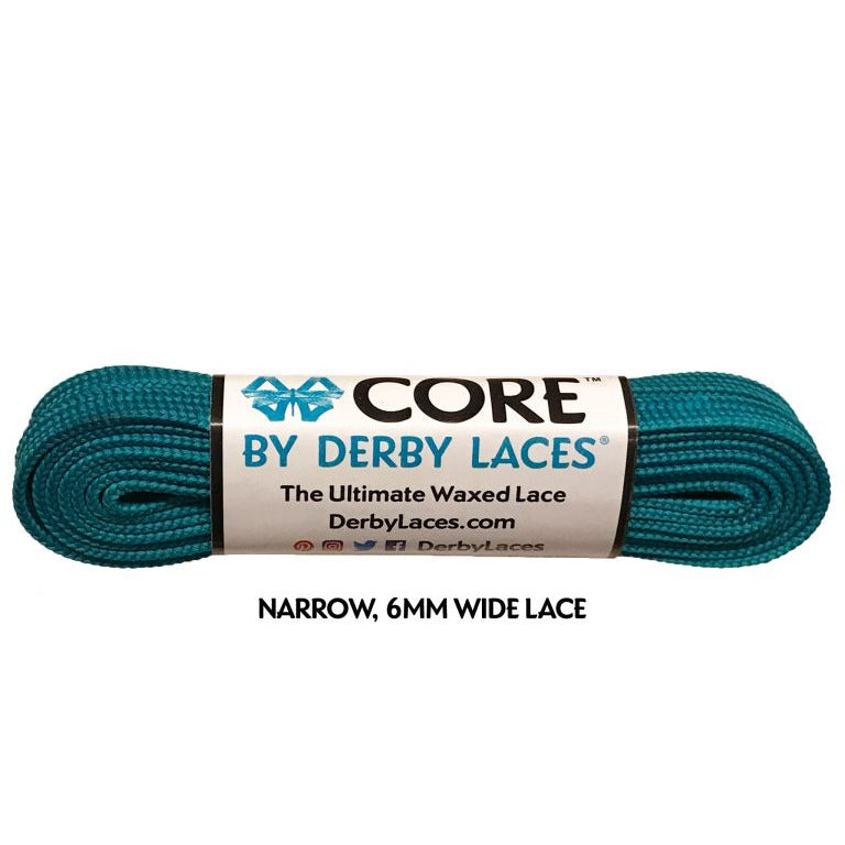 Derby Laces - CORE Teal Shoelaces (NARROW 6MM WIDE LACE)