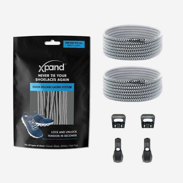 Xpand Laces Quick Release Round No Tie Lacing System - Steel