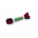 SneakerScience Striped Flat Ribbon Shoelaces - (Black/Red)