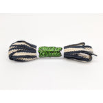 SneakerScience 15mm Wide Cotton Braid Shoelaces - (Navy/Cream)