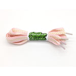 SneakerScience 15mm Wide Cotton Braid Shoelaces - (Pink/Cream)
