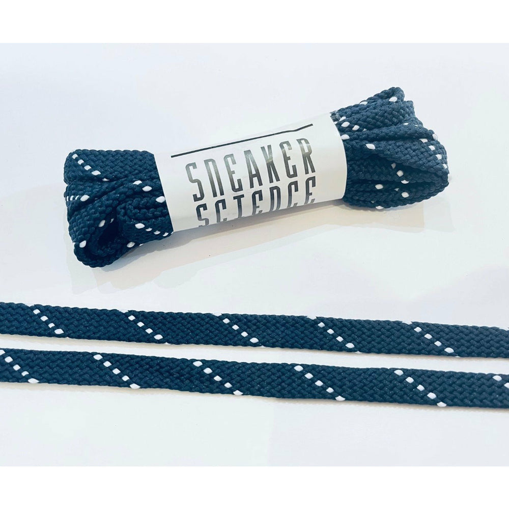 SneakerScience NB Replacement Dotted Shoelaces - (Navy Blue/White)