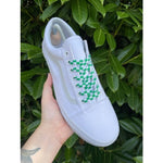 SneakerScience Checkered Flat Laces - (Green/White)