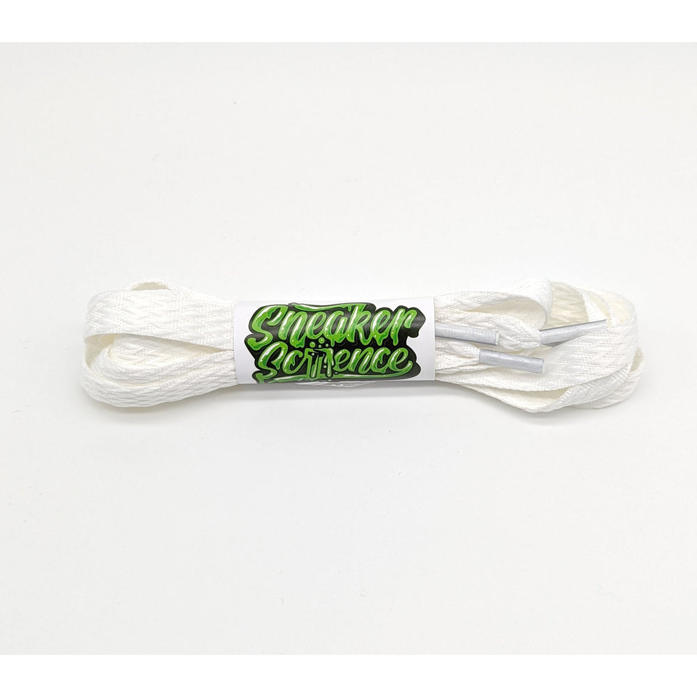 SneakerScience 15mm Wide Drag / Curb Style Shoelaces - (White)