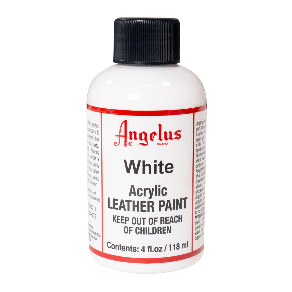 Angelus Acrylic Leather Paint - White 4oz (HALF FULL)