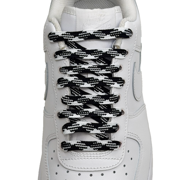SneakerScience Two Tone Diamond Print Flat Laces