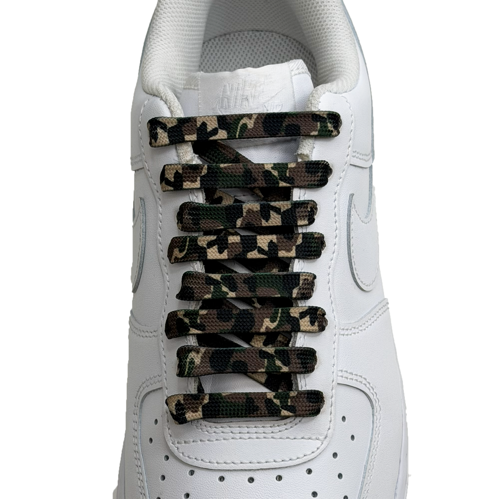 SneakerScience Camo Print Flat Laces - Green Camo – Sneaker Science