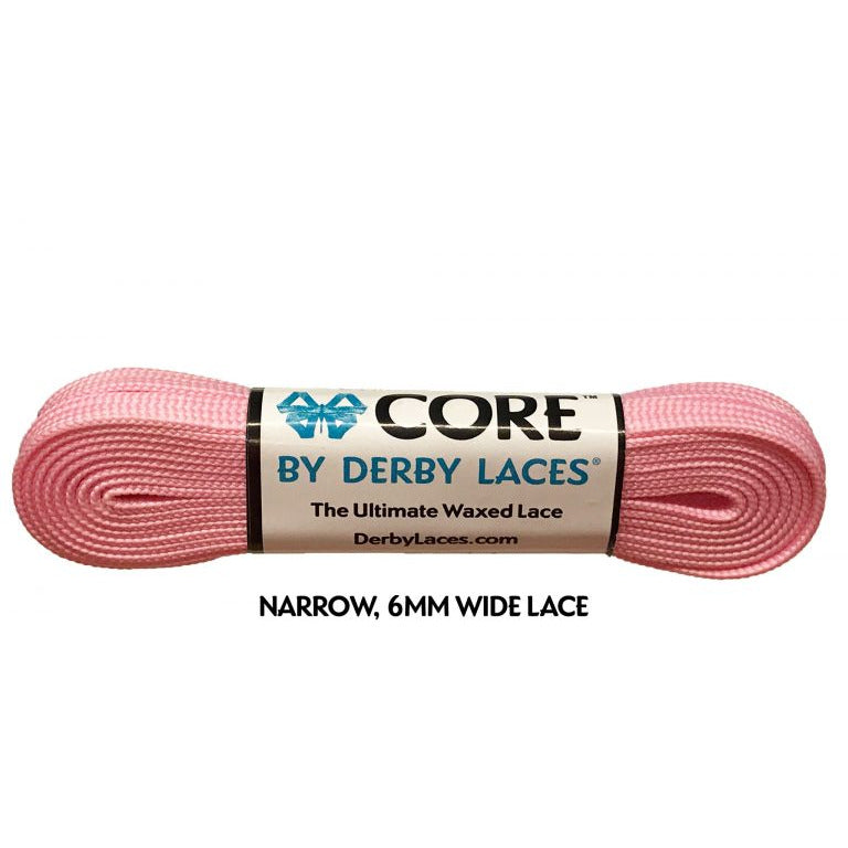 Derby Laces - CORE Pink Cotton Candy Shoelaces (NARROW 6MM WIDE LACE)