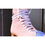 Derby Laces - CORE Pink Periwinkle Stripe Shoelaces (NARROW 6MM WIDE LACE)
