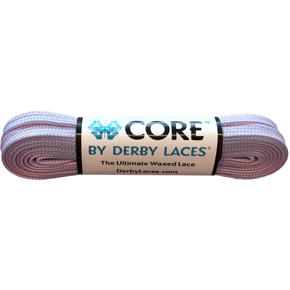 Derby Laces - CORE Pink Periwinkle Stripe Shoelaces (NARROW 6MM WIDE LACE)