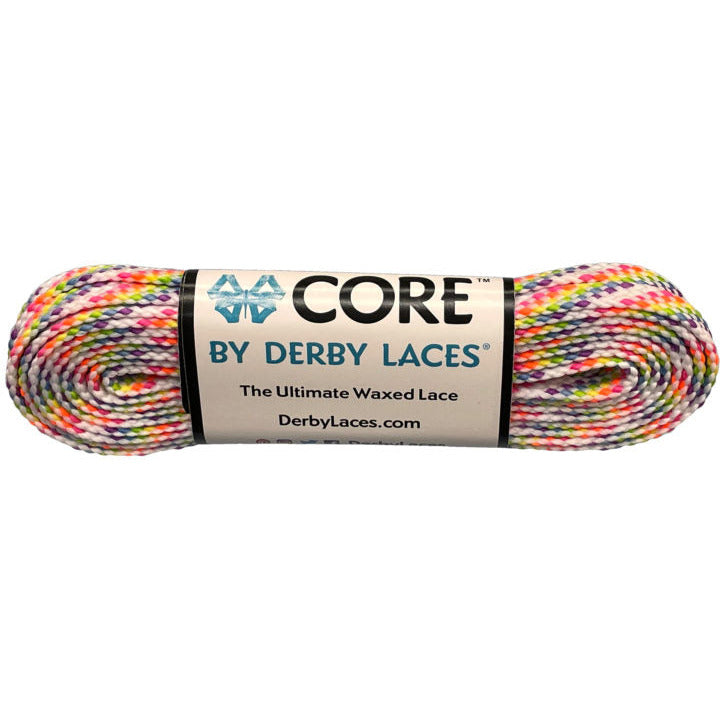 Derby Laces - CORE White Rainbow Shoelaces (NARROW 6MM WIDE LACE)