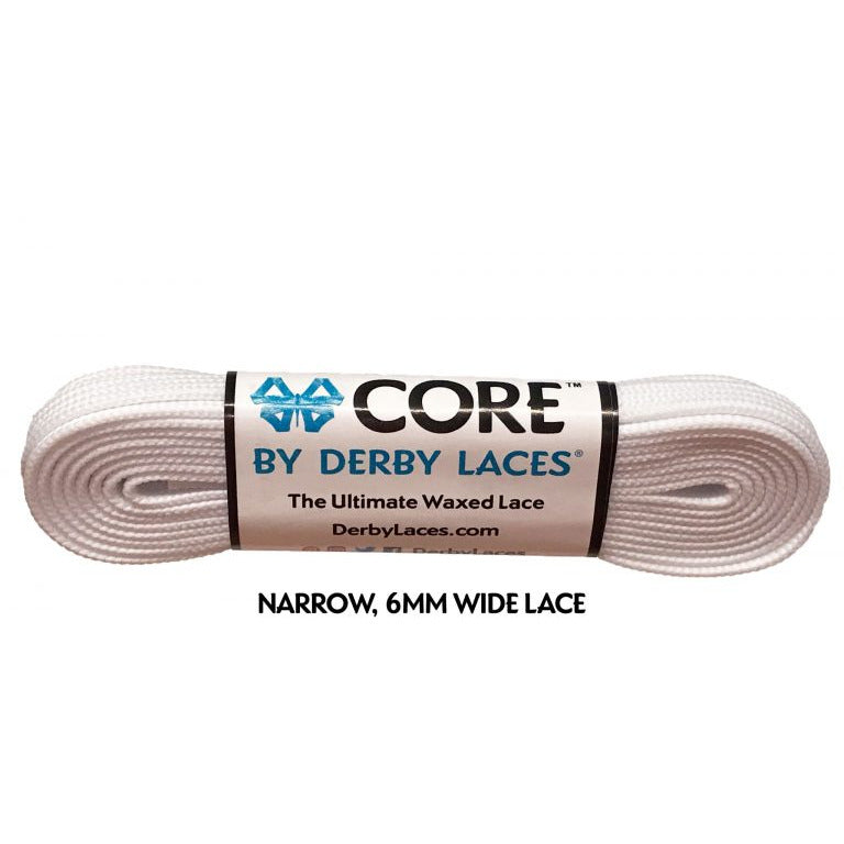 Derby Laces - CORE White Shoelaces (NARROW 6MM WIDE LACE)