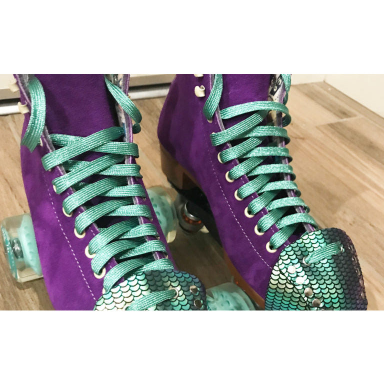 Derby Laces - SPARK Aquamarine Metallic Roller Derby Skate Laces