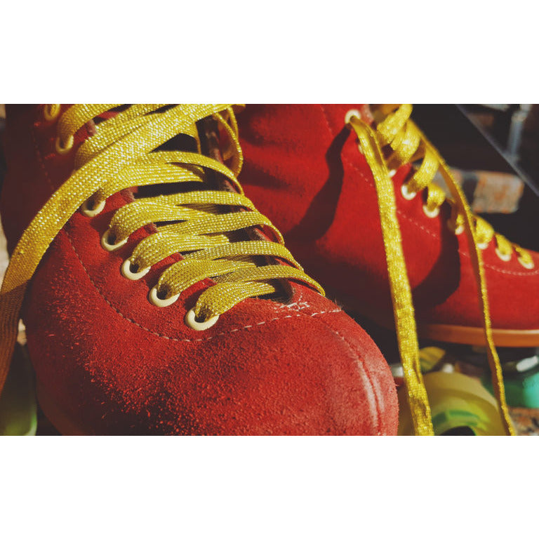 Derby Laces - SPARK Gold Metallic Roller Derby Skate Laces