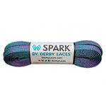 Derby Laces - SPARK Purple Teal Stripe Metallic Roller Derby Skate Laces