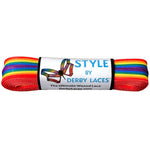 Derby Laces - STYLE Pride Rainbow Stripe Waxed Shoe and Skate Laces