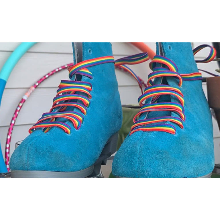 Derby Laces - STYLE Pride Rainbow Stripe Waxed Shoe and Skate Laces