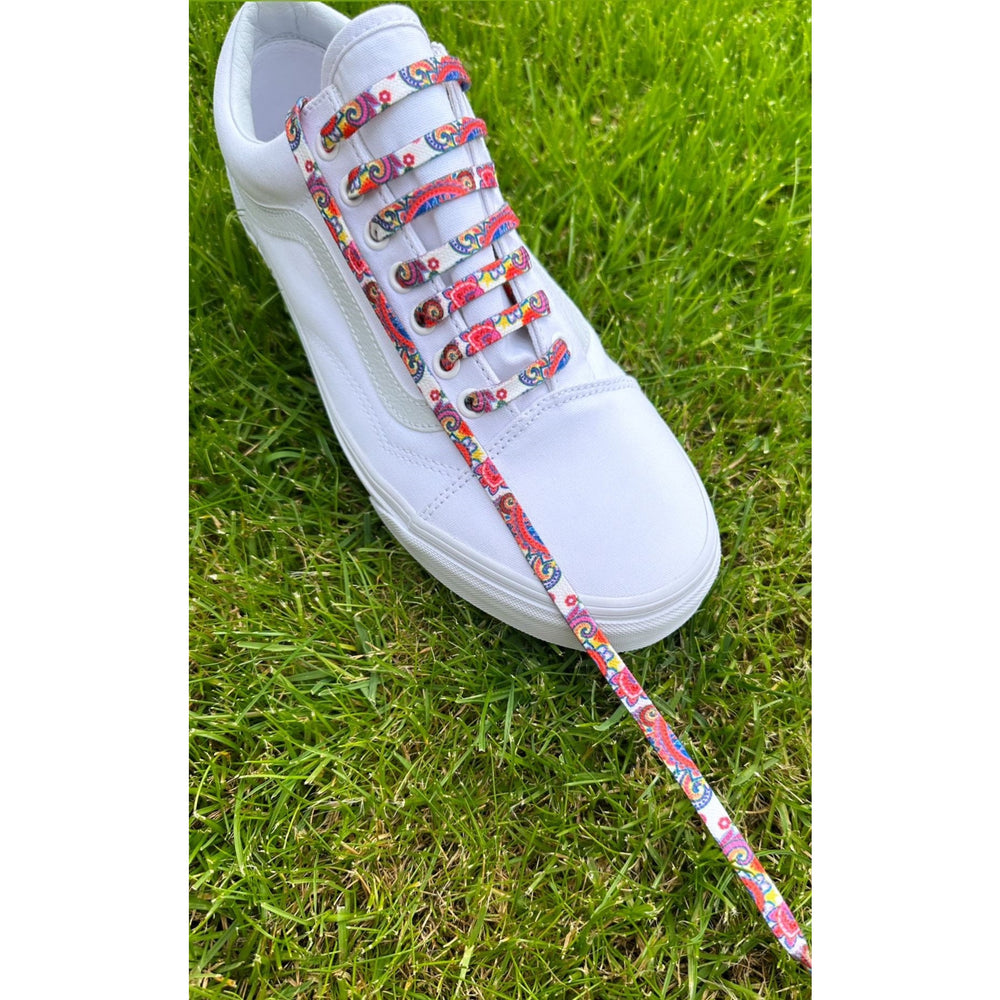SneakerScience Bandana Series Flat Laces - (White/Multi)