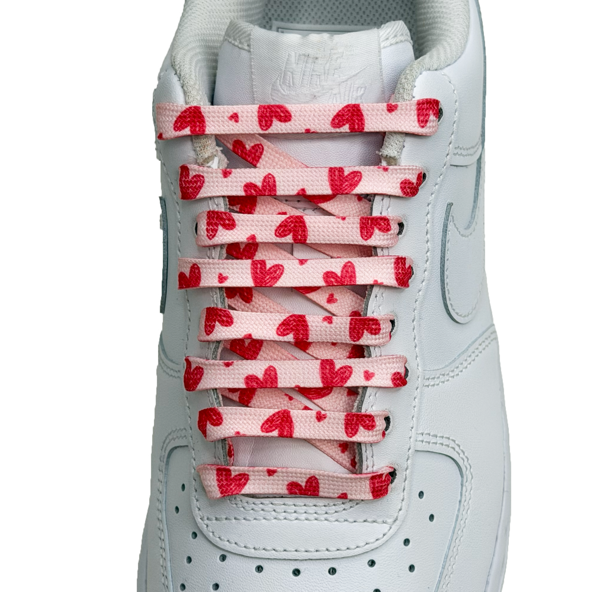 SneakerScience Sketchy Heart Print Flat Laces - Pink