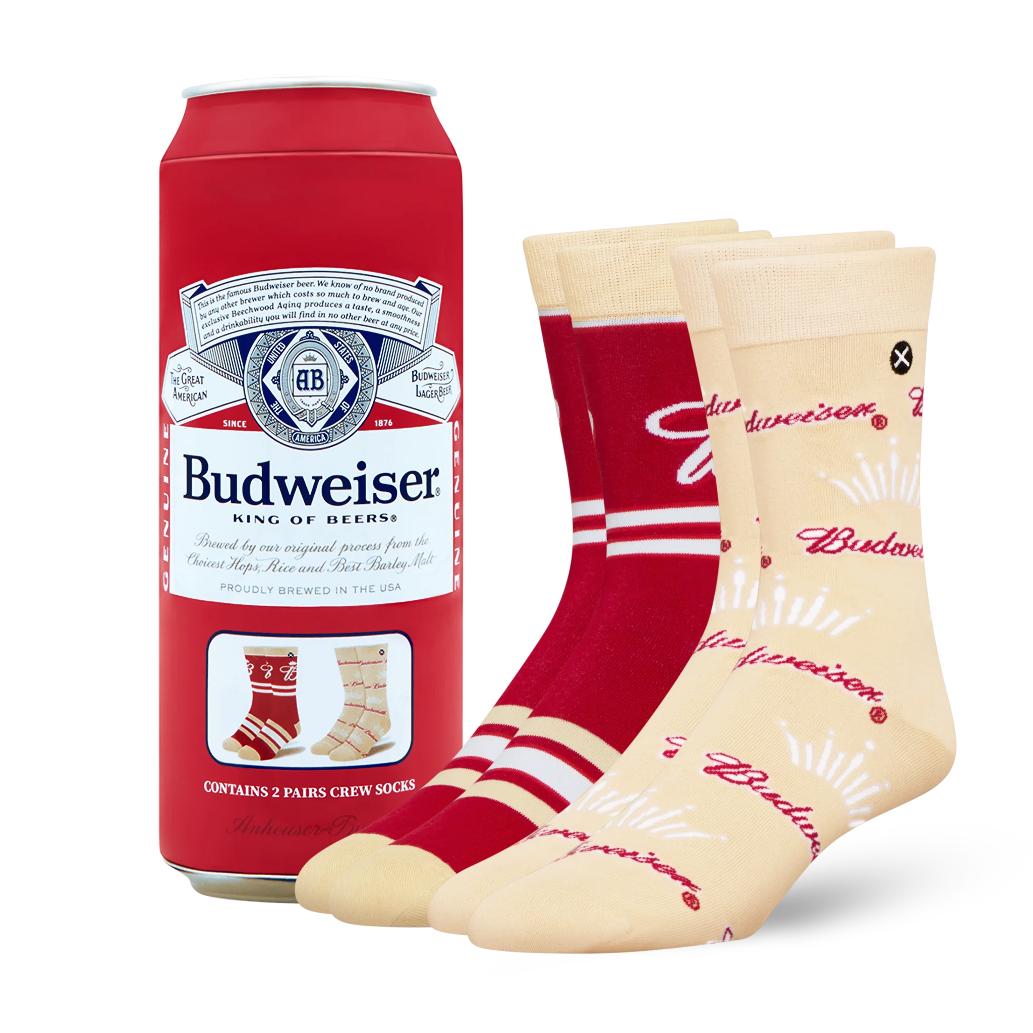 ODD SOX - ODDMART Budweiser Crew Socks 2-Pack