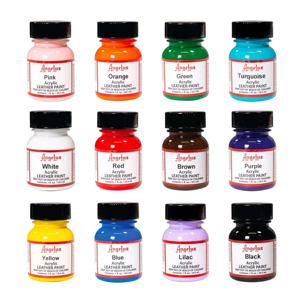 Angelus Acrylic Leather Paint - Best Sellers Kit (12 Pack)