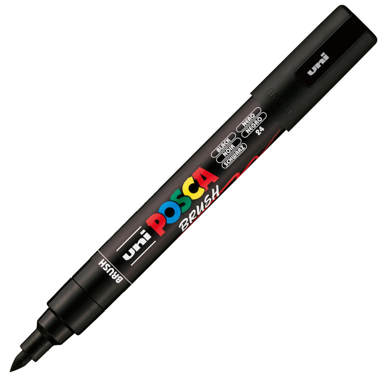 POSCA PC-5BR - Semi-Flexible Brush Tip Marker Pens