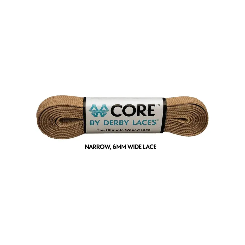 Derby Laces - CORE Coffee Latte Brown Shoelaces (NARROW 6MM WIDE LACE)