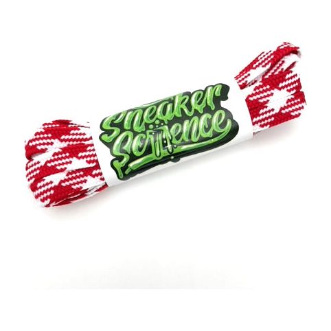 SneakerScience Two Tone Diamond Print Flat Laces - (Red/White)