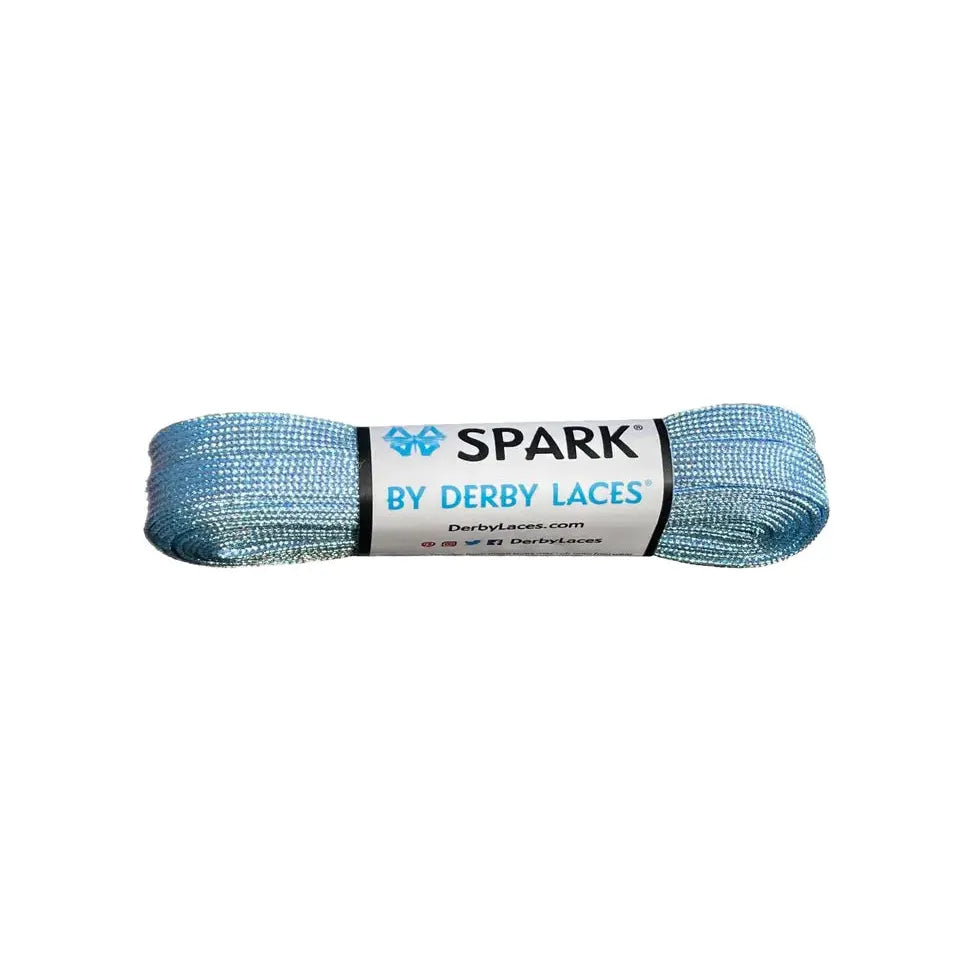 Derby Laces - SPARK Sky Blue Metallic Roller Derby Skate Laces