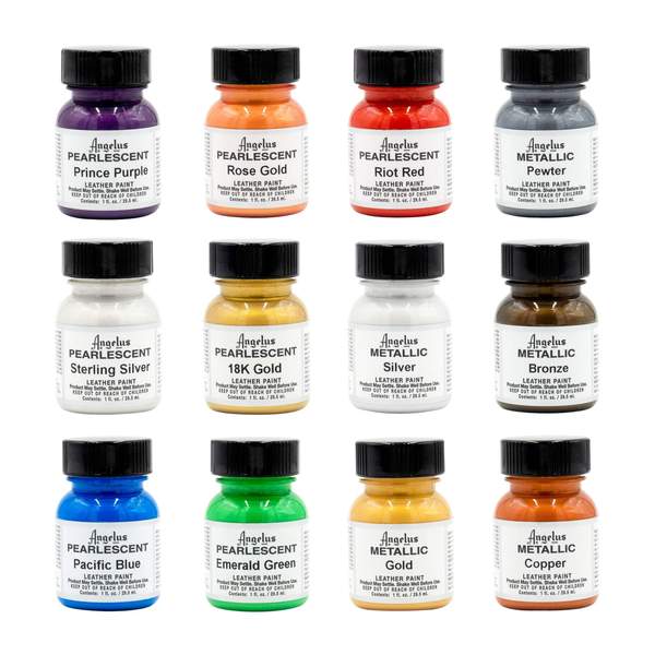 Angelus Acrylic Leather Paint - Metallic & Pearlescent Kit