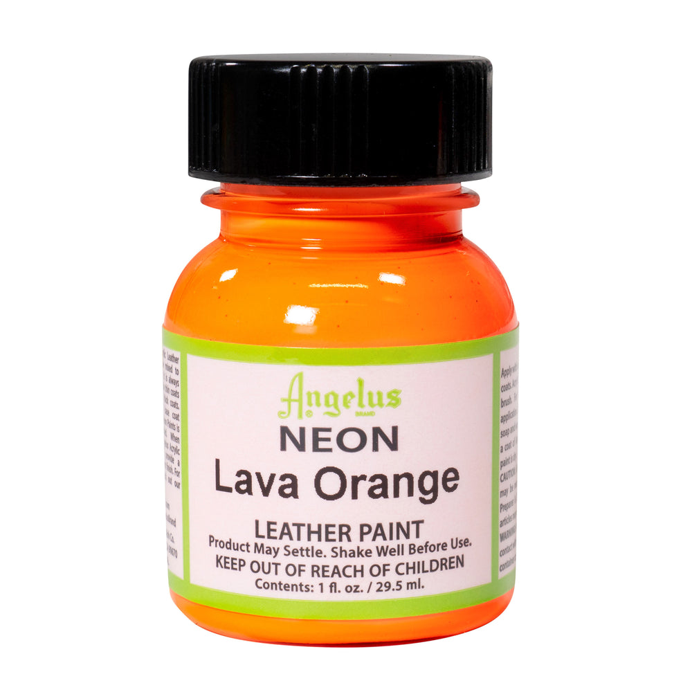 Angelus Acrylic Leather Paint - Neon Lava Orange