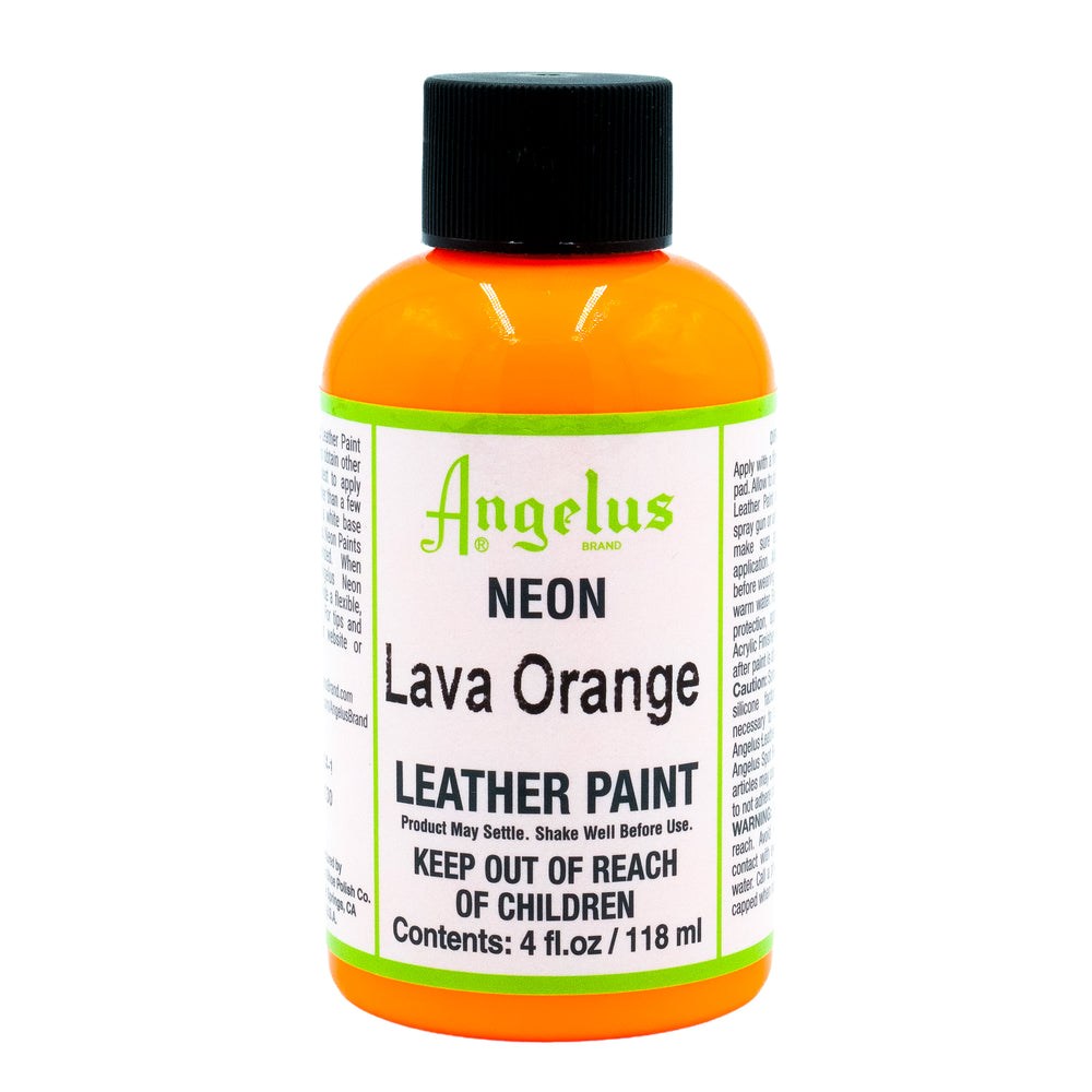 Angelus Acrylic Leather Paint - Neon Lava Orange