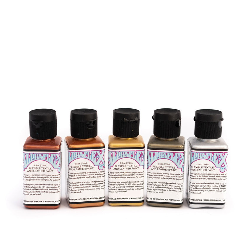 AlphaFlex Flexible Textile & Leather Paint - Metallic Bundle