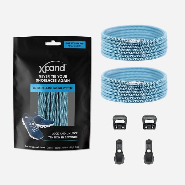 Xpand Laces Quick Release Round No Tie Lacing System - Baby Blue