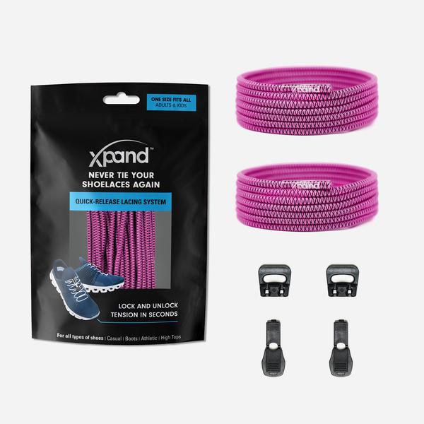 Xpand Laces Quick Release Round No Tie Lacing System - Magenta