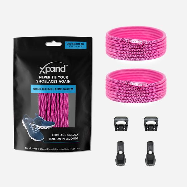 Xpand Laces Quick Release Round No Tie Lacing System - Neon Pink