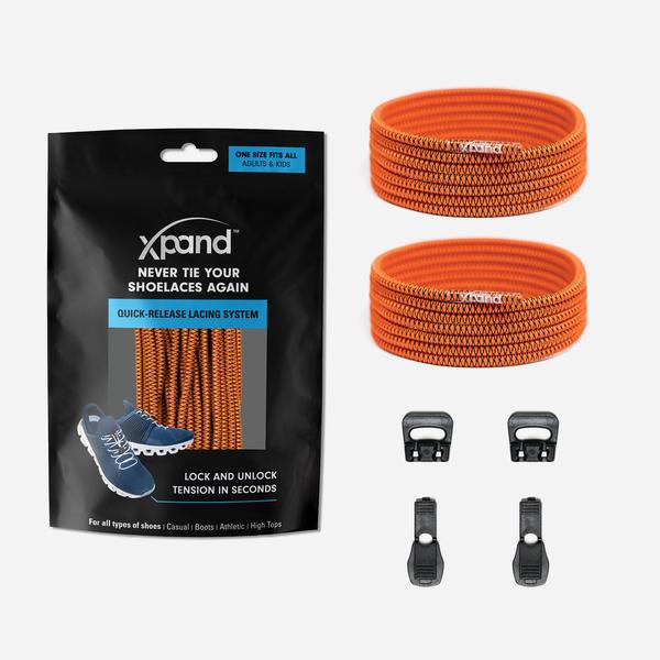 Xpand Laces Quick Release Round No Tie Lacing System - Pumpkin