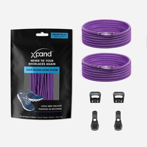 Xpand Laces Quick Release Round No Tie Lacing System - Purple