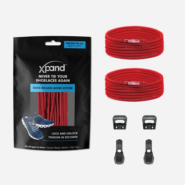 Xpand Laces Quick Release Round No Tie Lacing System - Red