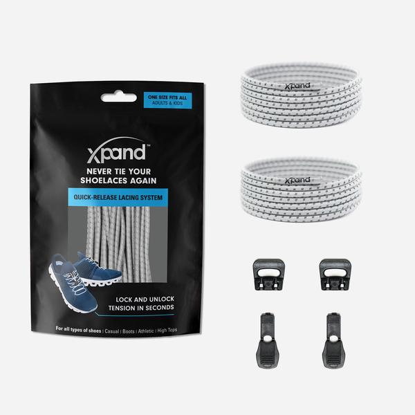 Xpand Laces Quick Release Round No Tie Lacing System - Steel Reflective
