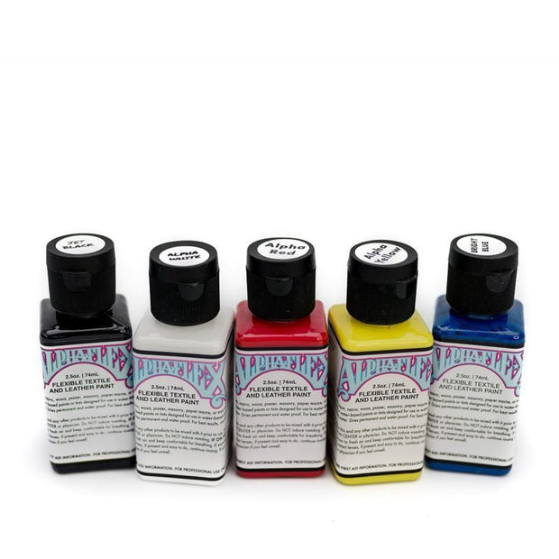 AlphaFlex Flexible Textile & Leather Paint - Primary Colours Starter Pack