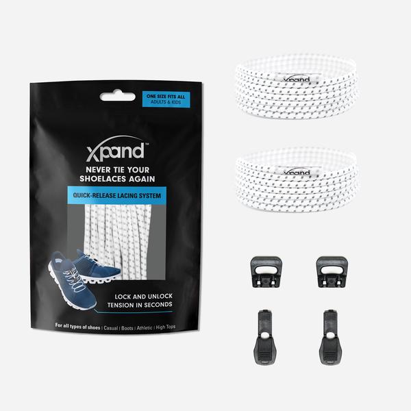 Xpand Laces Quick Release Round No Tie Lacing System - White Reflective